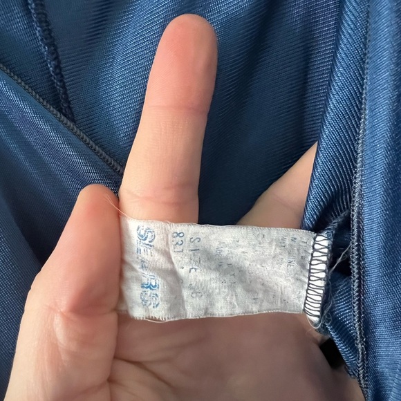 Vintage Blue Satin Slip Dress – Spaghetti Strap Midi 90s Lingerie Style Size S/M - Picture 4 of 7